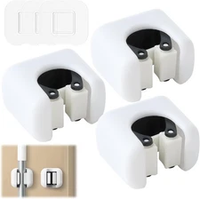 Broom Holder, Wall Mount Mop Organizer, Self-Adhesive Cleaning Supplies... 