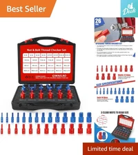 Versatile 26-Piece Thread Checker for Metric and Inch Sizes - Organized in Case