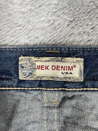 Mek Denim Jeans Men's 38x34* TAG Blue Easter Island Bootcut Distressed Cotton - Picture 13 of 16