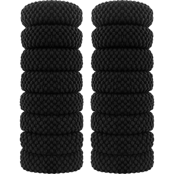 Hanyousheng 16 StüCk Dickes Haargummi Schwarz Breit - Elastische Baumwolle Haarb-image