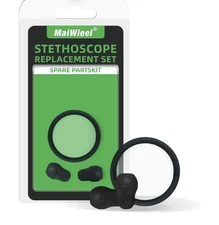 MaiWieel Stethoscope Replacement Parts Diaphragm and Ear Tips Kit, Black 40016
