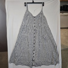 Torrid Size 3 (3X) Striped Button Front Pocket Midi Sundress Beach Summer Boho