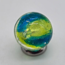 New For 2025 Mermaid Blue and Green Marble 16mm Handmade Art Glass Artwork