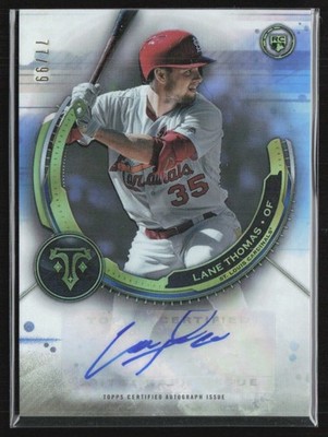 Lane Thomas 2019 Topps Triple Threads RC Auto /99 #RAU-LT St. Louis Cardinals