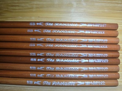 Antique The Scholastic Drawing Pencils Set 9 HB Soft Eagle Pencil Co NY USA 