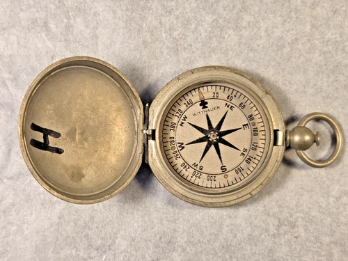 Vintage WWI WW2 Wittnauer US Army Military Pocket Compass for Parts/Repair