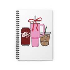 Cute Drink-Themed Spiral Notebook - Ruled Line, Stylish Journal,