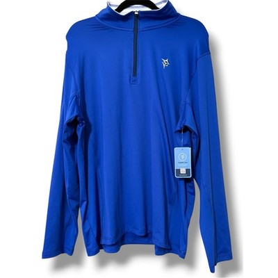 WTR LFE Montauk men s large 1/4 zip pullover mid weight comfort royal blue NWT