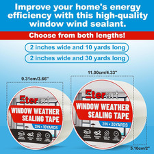 Transparent Weatherproof Seal Tape 2" X 30 Yards, High Strength Waterproof Se...
