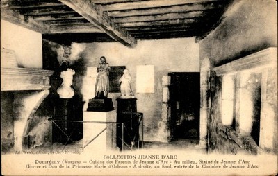 Joan of Arc House Domremy France Parents Kitchen Statue Postcard c1910