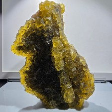 XXL Phantom Fluorite Cube Specimen, Yellow Honey Pocket Okorusu Namibia