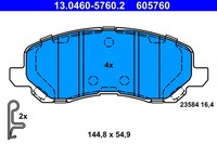 1X ATE 13.0460-5760.2 Bremsbelagsatz Scheibenbremse FüR Jeep