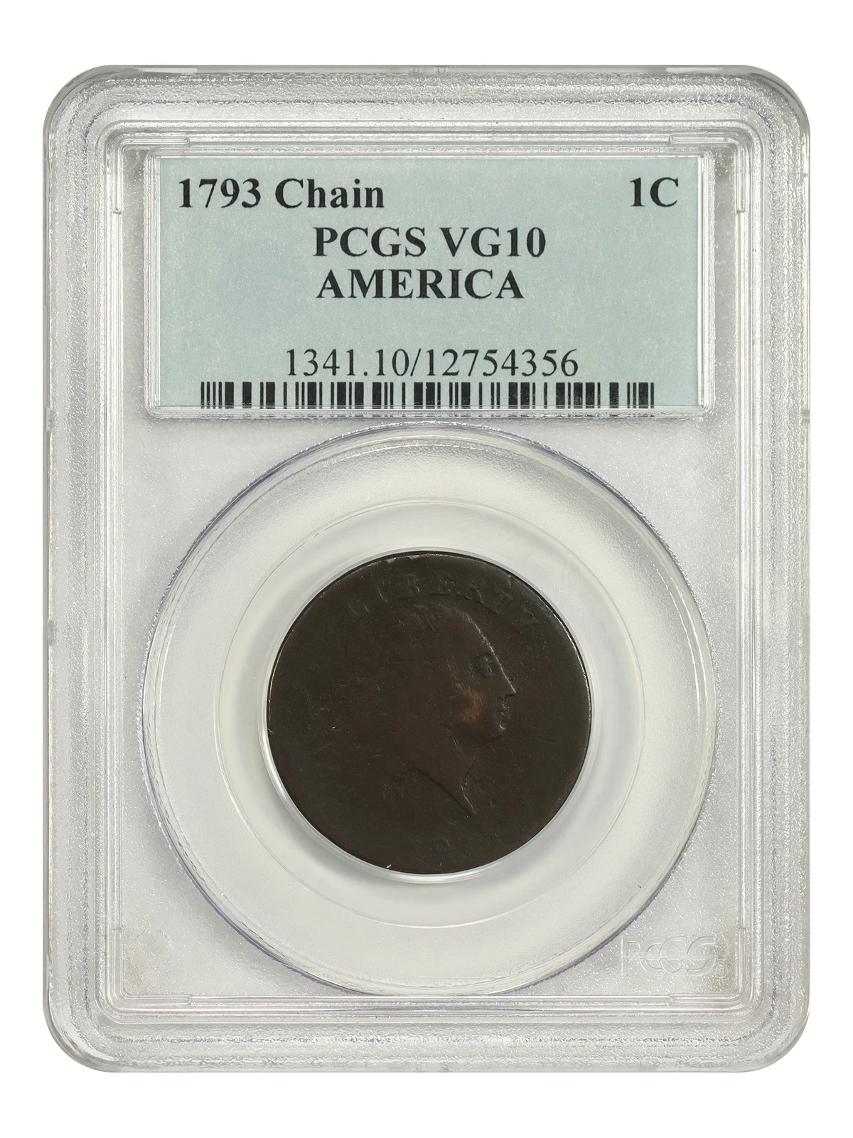 1793 Chain 1C PCGS VG10 (AMERICA) - Flowing Hair Large Cent