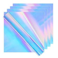 Opal Permanent Holographic Vinyl Bundle (5 Pack, 12” x 12”) Permanent Adhesiv...