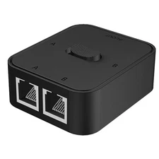 2 Port Gigabit   RJ45   Splitter Cable Extender 2 Way External  Switcher9195