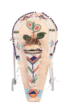 UTE Papoose Cradle Decor   ca. 1900  Size 1.625" H x 7.5" L x 3.875" W Tapering