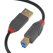 Lindy 2m USB 3.2 Cable. USB-A Male to USB-B 3.0 Type B, 2 meters, Black