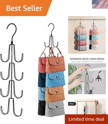Purse Organizer for Closet, Rotatable Purse Hanger Bag Holder, Max 8 Storage ...