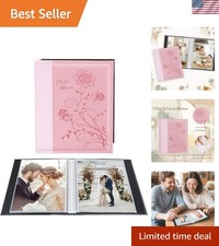 Chic Leather Photo Album for 5x7 Photos - Holds 50 Family  Wedding Pictures