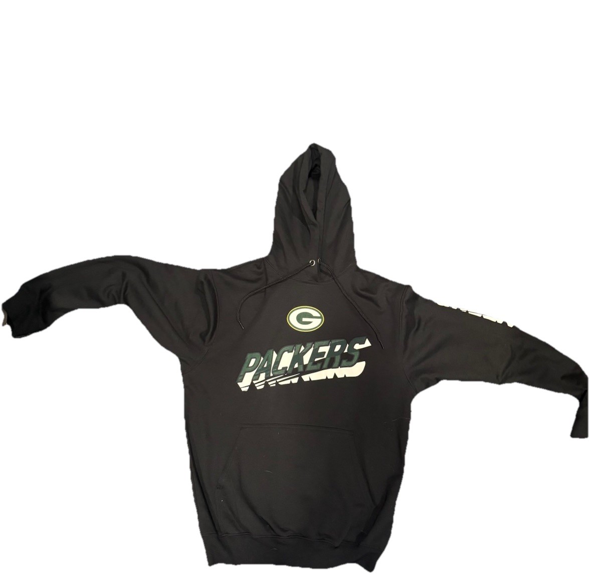 Starter Green Bay Packers NFL Fleece Hoodie Men's Medium Black Graphic Print