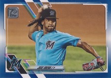 2021 Topps #134 Jose Urena Royal Blue