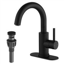 Bar Sink Faucet Matte Black Modern One Hole Bathroom Kitchen Faucets