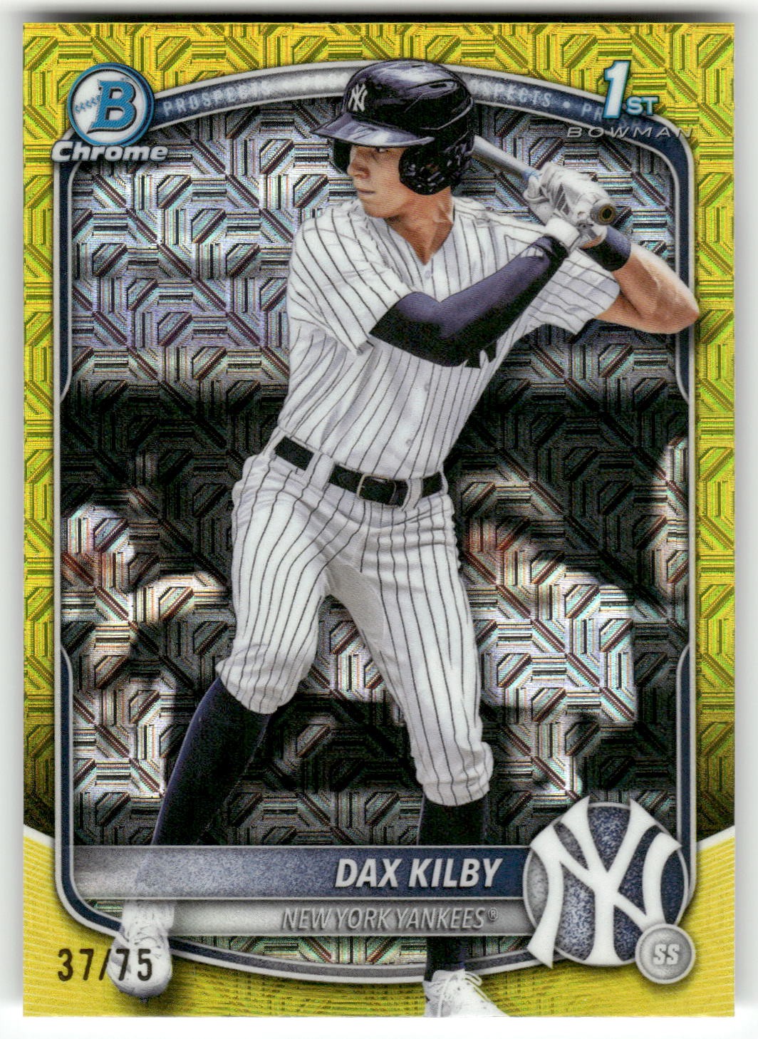 2025 Bowman Draft #BDC-146 Dax Kilby Chrome Yellow Mojo Refractor #/75 1st