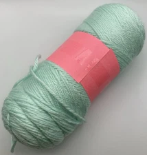 1 Partial Skein Soft Green Acrylic Scarf Or Hat Yarn 5.5 OZ Worsted Weight