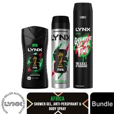Lynx Africa Bundle 200ml Anti Perspirant 250ml Body Spray 50ml Shower Gel