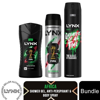 Lynx Africa Bundle 200ml Anti Transpirant 250ml Körperspray 50ml Duschgel