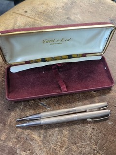 VINTAGE YARD O LED SOLID SILVER HALLMARKED PEN PENCIL BIRO SET BOXED QUALITY