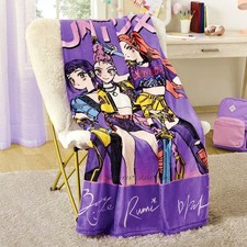 Kpop Demon Hunters Throw Blanket 50”x 60” Girls Huntrix Plush Soft NWT NEW Gift
