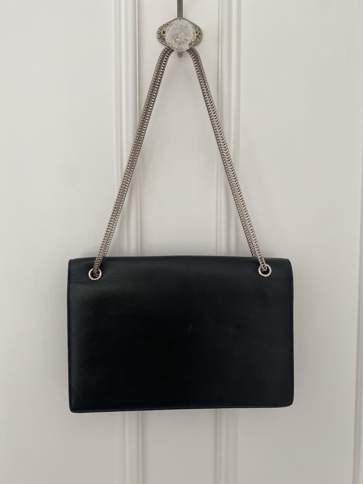 Borsa a tracolla SAINT LAURENT con catena in pelle nera