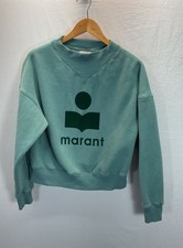 Isabel Marant Women Pullover Sweatshirt Green Mock Neck spellout cotton Size 38