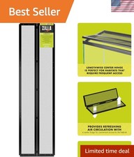 Alloy Steel Fresh Air Screen Cover for Reptiles, 48 x 13 in Center Hinge Design