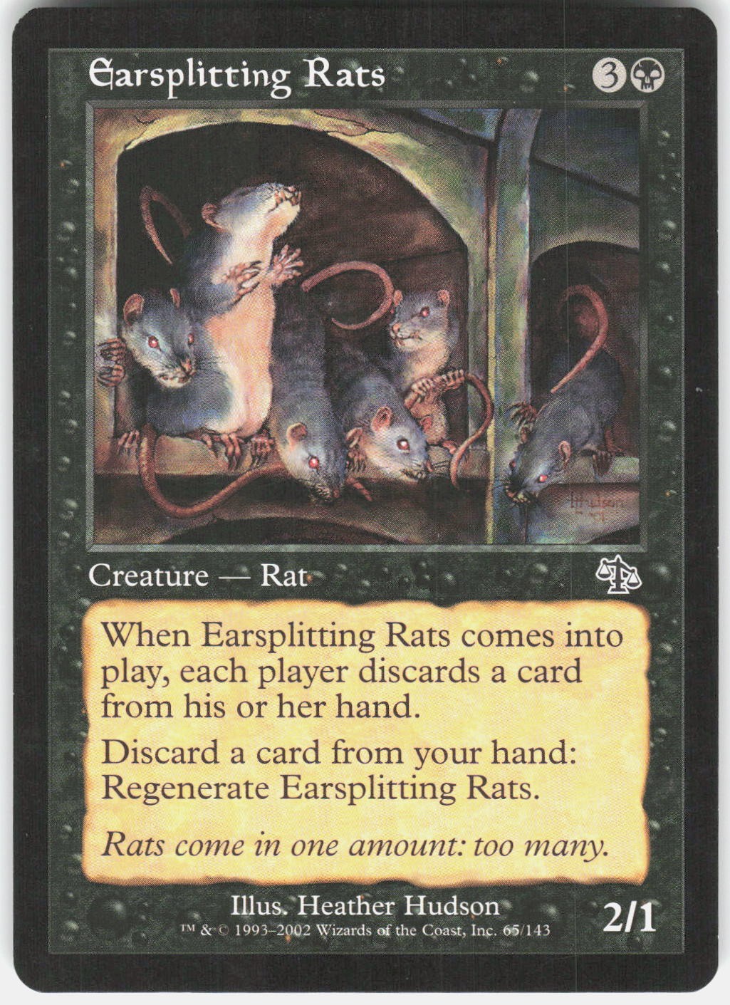 Earsplitting Rats 65 Common Judgment Magic: The Gathering Lightly Played