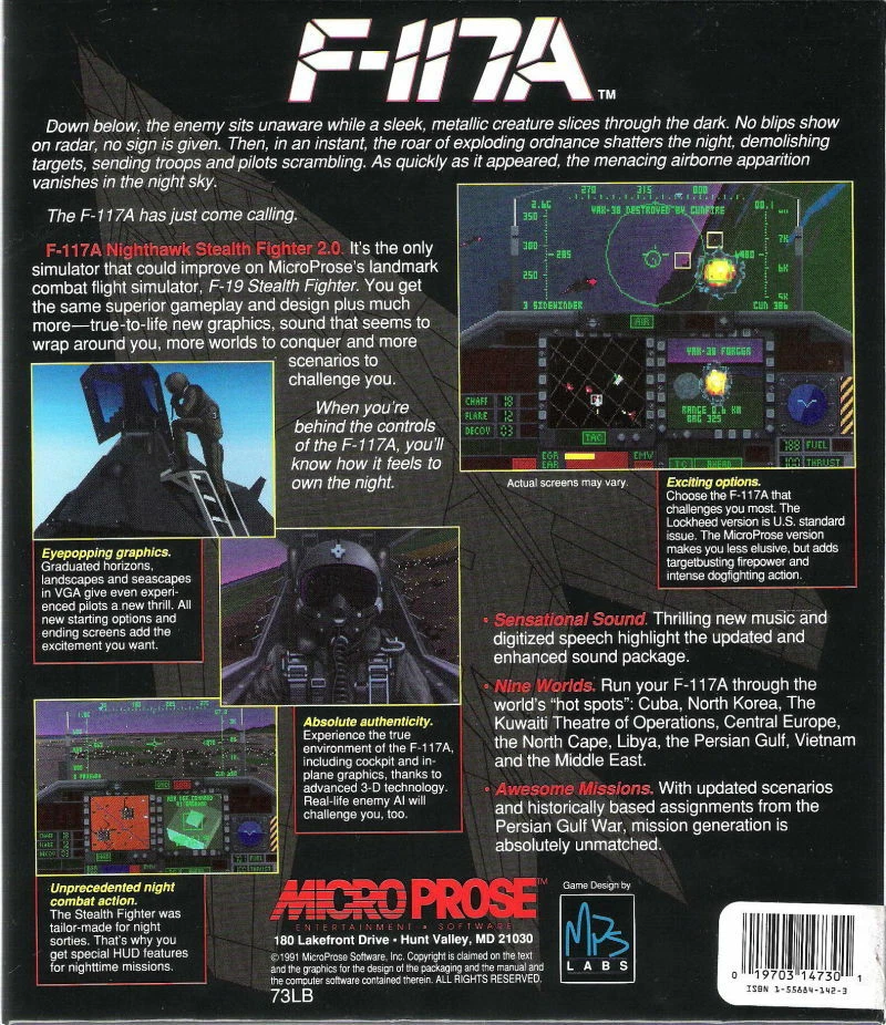 F-117A Nighthawk Stealth Fighter 2.0 PC Game MicroProse 1991 Windows 10 11 - Image 2 of 2