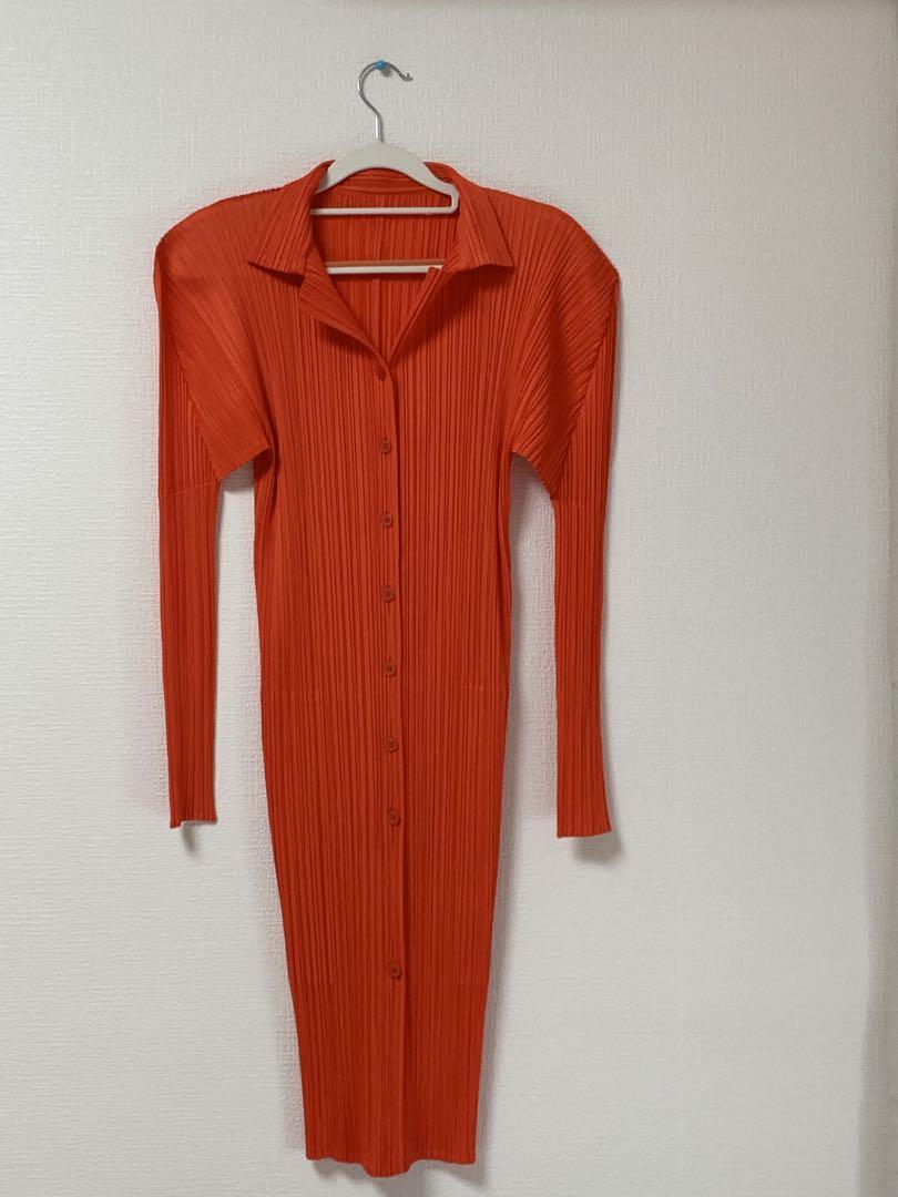 ISSEY MIYAKE PLEATS PLEASE 赤 長袖シャツ PLEATS PLEASE ISSEY MIYAKE（シャツ/ブラウス(長袖/七分)）の