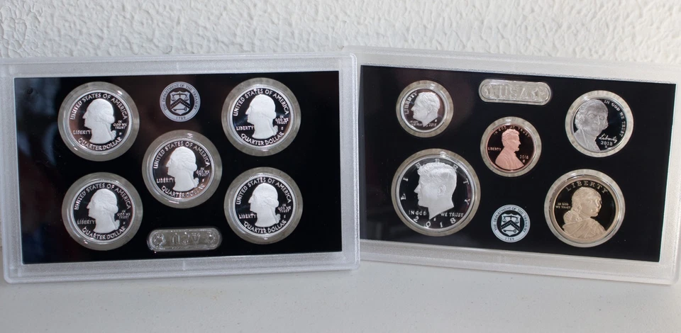2018 S ANNUAL Silver 10 Coin Proof Set US Mint Original Box and COA Complete - Image 3 of 4
