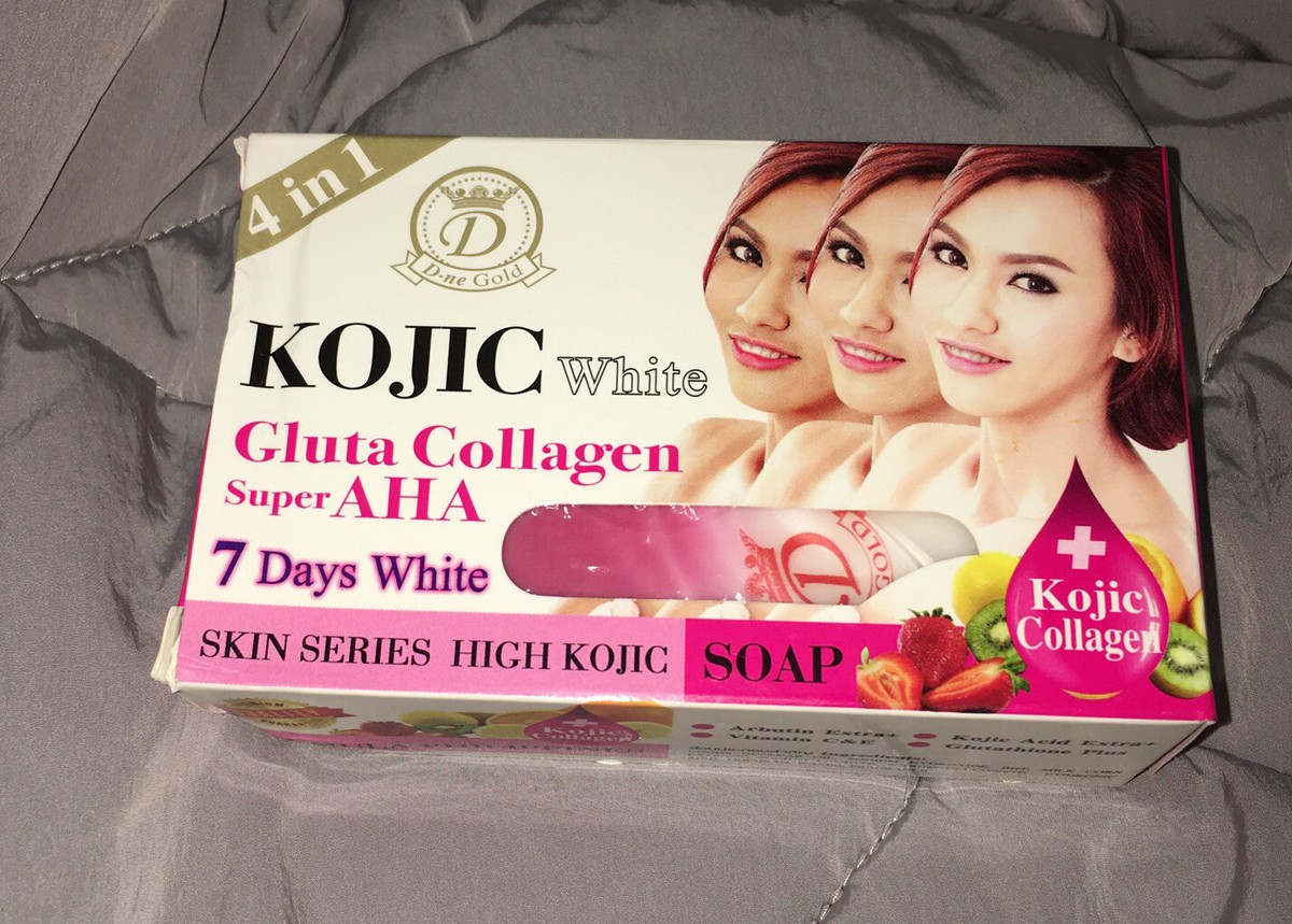 kesan glutathione collagen soap Kogic White Gluta Super AHA 7/ Days White Result ORIGINAL 1pcs MK-677 – Grind UK face wash men Size:BOX (5 PCs)
