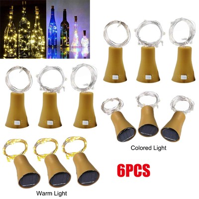 Emoshayoga Solar-Flaschenlichter, 6 Stück, 20 LED, Wasserdicht IP44 – Perfekt Für Weinflaschen, Soda & Mehr