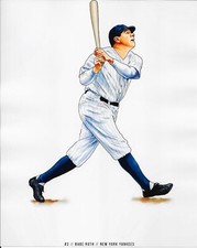 Babe Ruth Photo Artwork New York Yankees Photo Artwork 8x10 Baseball Photo Art  