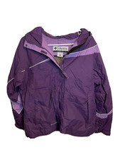 Columbia Two Tone Purple-Hooded Lined Zip Jacket Women's Size Large