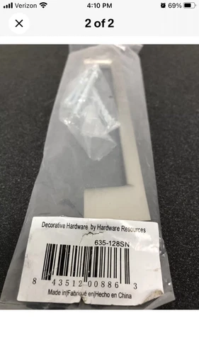 5-1/16" (128 mm) Center to Center Square Linear Bar Handle - Satin Nickel - Picture 2 of 2