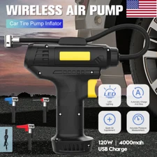 CAR AIR COMPRESSOR USB RECHARGEABLE CORDLESS TIRE INFLATOR PORTABLE AIR PUMP