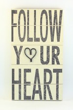 Follow Your Heart Wooden Wall Home Room Decor Sign Kitchen Bathroom