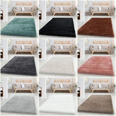 Hochflor Shaggy Teppich Langflor Wohnzimmer Einfarbig Flauschig Super Weich