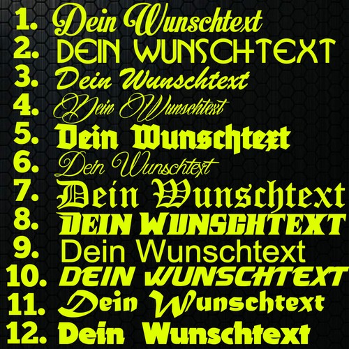 Individuelle Auto-Aufkleber 5er Pack – 20 Cm Lang, Mit Wunschtext, Glänzend
