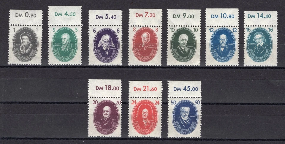 DDR 1950 Michel 262 - 270 postfrisch mit Oberrand - Bild 1 von 2