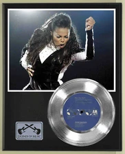 Janet Jackson "Miss You Much" Silver Record Display Wood Plaque
